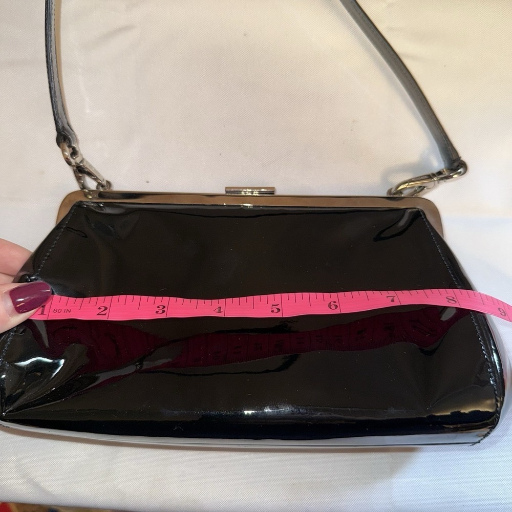 Rare Vintage Coach 2001 Black Patent Leather Shoulder Evening Bag Clutch Purse - Picture 9 of 14